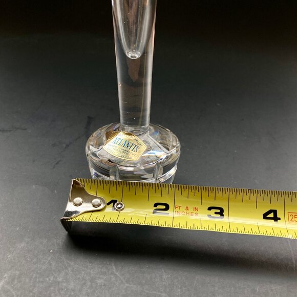 VTG Atlantis Full Lead Crystal Hand Blown & Cut 8"H Conical Bud Vase Portugal - Picture 12 of 13